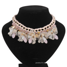 Glass Cup Flower with Big Hot Gold Chain Necklace (XJW13602)